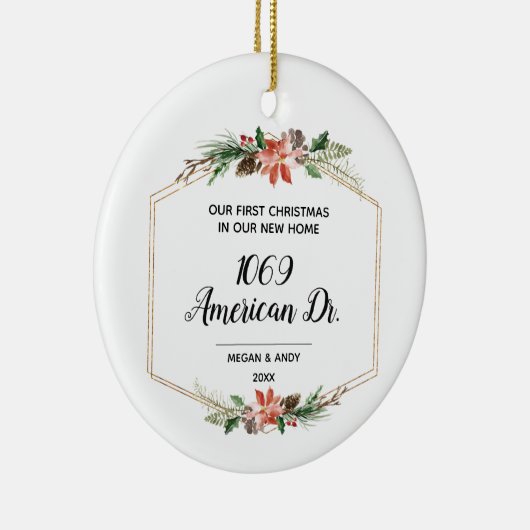 新しい家の初めてのクリスマスクリスマス セラミックオーナメント (右)