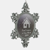 新しい家の初めてのクリスマス スノーフレークピューターオーナメント (左)