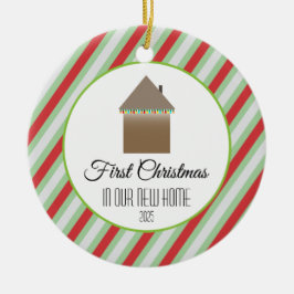 新しい家の初めてのクリスマス セラミックオーナメント