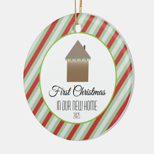 新しい家の初めてのクリスマス セラミックオーナメント (左)