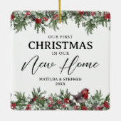 新しい家の初めてのクリスマス セラミックオーナメント (裏面)