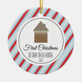 新しい家の初めてのクリスマス セラミックオーナメント