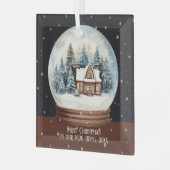 新しい家の初めてのクリスマス パーソナライズされた ガラスオーナメント (正面左)