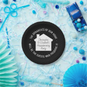 新しい家の引っ越し祝いパーティーのパーティーの白黒モダン ペーパープレート (パーティー)