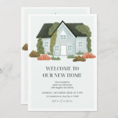 新しい家の招待 招待状 (正面/裏面)