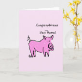 新しい家の挨拶状のお祝い カード (黄色い花)