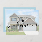 新しい家の書道が引っ越し新しい住所 ポストカード (正面/裏面)