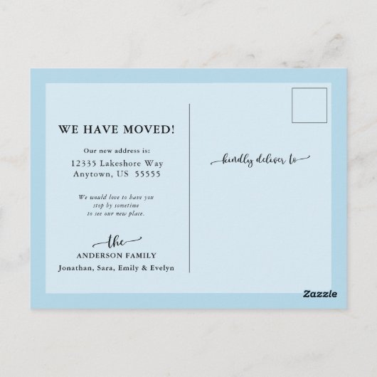 新しい家の書道が引っ越し新しい住所 ポストカード (裏面)