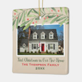 新しい家の最初のクリスマス 緑の写真 セラミックオーナメント (左)