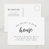 新しい家の案内 シンプルなタイポグラフィ 案内ポストカード (正面/裏面)