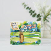 新しい家の水の色スタイルに移動したゴルフ ポストカード (スタンド正面)