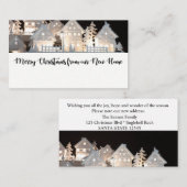 新しい家の照らされた クリスマスの家から エンクロージャーカード (正面/裏面)