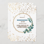 新しい家の現代的な秋のホームパーティーのお誘い 招待状 (正面/裏面)