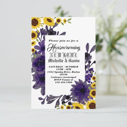 新しい家の現代的な秋のホームパーティー 招待状 (スタンド正面)