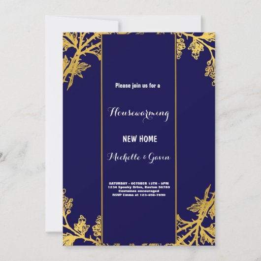 新しい家の現代的な秋のホームパーティー 招待状 (正面)