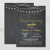 新しい家の甘いハウスウォーミングチョークボードキー招待状 招待状 (正面/裏面)
