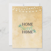 新しい家の甘いハウースウォーミングキー ライト かわいい招待 招待状 (裏面)