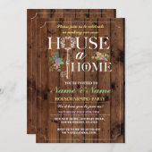 新しい家の甘い家の暖かい家の木の鍵の招待状 招待状 (正面/裏面)