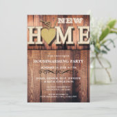 新しい家の甘い家の素朴な引っ越し祝いパーティーのパーティー 招待状 (スタンド正面)