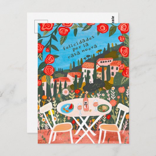 新しい家の田園風景おめでとうございます ポストカード (正面/裏面)