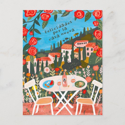 新しい家の田園風景おめでとうございます ポストカード (正面)