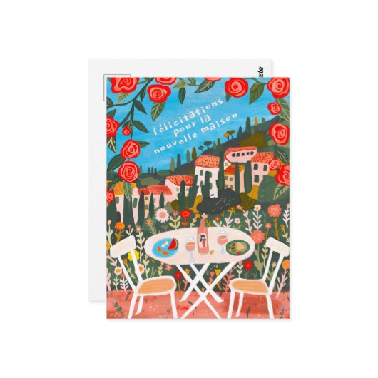 新しい家の田園風景おめでとうございます ポストカード (正面/裏面インサイチュ)