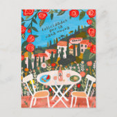 新しい家の田園風景 おめでとうございます ポストカード (正面)