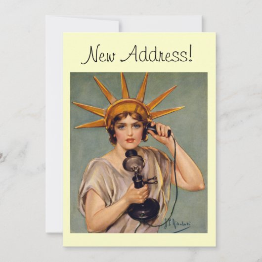 新しい家の発表カードを呼ぶヴィンテージの自由 案内状 (正面)