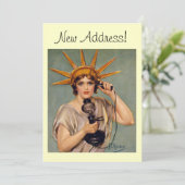 新しい家の発表カードを呼ぶヴィンテージの自由 案内状 (スタンド正面)