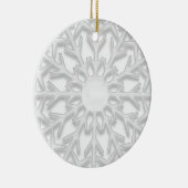 新しい家の白い雪片の初めてのクリスマス セラミックオーナメント (右)