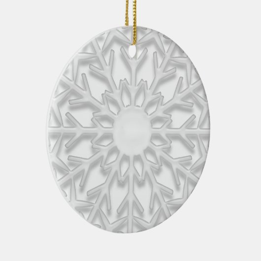 新しい家の白い雪片の初めてのクリスマス セラミックオーナメント (右)