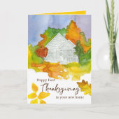 新しい家の秋の木々に感謝祭 カード (正面)