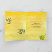 新しい家の秋の木々に感謝祭 カード (内部)