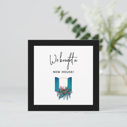 新しい家の窓ボックス枠の新しい住所カード (スタンド正面)