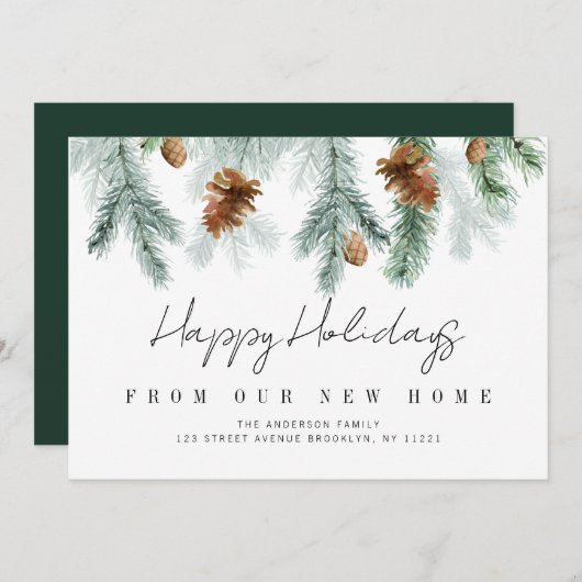 新しい家の緑の移動お知らせカード シーズンカード (正面/裏面)