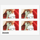 新しい家の鍵! 長方形シール (シート)