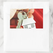 新しい家の鍵! 長方形シール (バッグ)