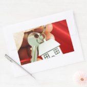 新しい家の鍵! 長方形シール (封筒)