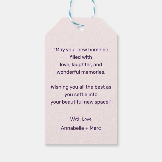 新しい家をミニマルに祝う ギフトタグ (裏面)