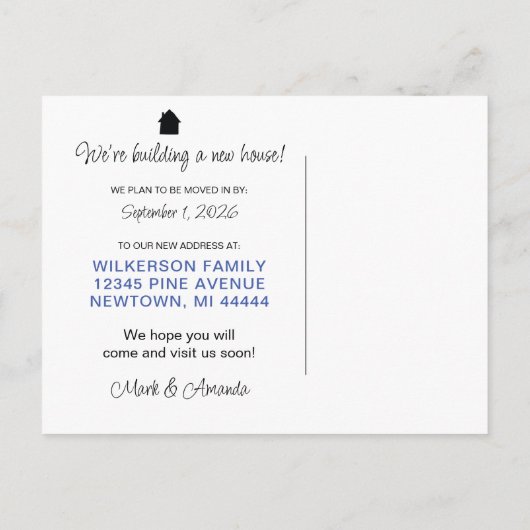 新しい家を動かす告知を作る 案内ポストカード (裏面)