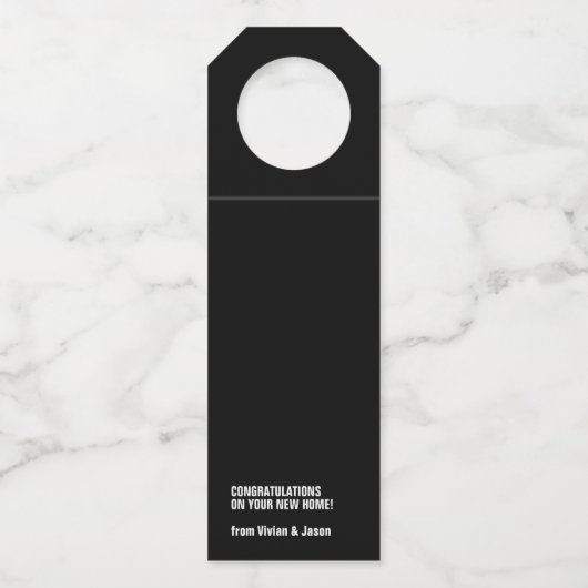 新しい家を引っ越す箱とおもしろいうまく組み合わせる ボトルネックタグ (裏面)