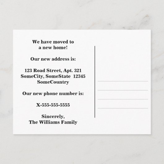 「。..新しい家を持っている!" +多カラフルくの円 案内ポストカード (裏面)