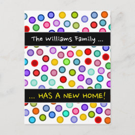 「。..新しい家を持っている！" +多カラフルくの円 案内ポストカード