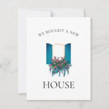 新しい家を購入しました 花の窓辺のカード