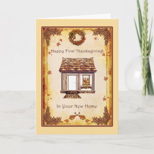 新しい家カードの最初感謝祭 シーズンカード (正面)