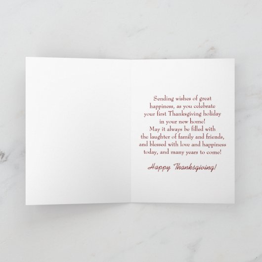 新しい家カードの最初感謝祭 シーズンカード (内部)