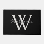 新しい家モダン々のためのモノグラムウェルカムドアアクセント ドアマット (正面)