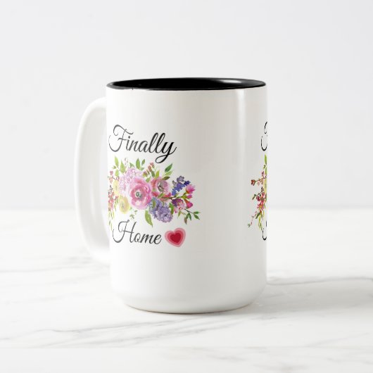 新しい家主コーヒーカップマグ、新しい家主ギフト ツートーンマグカップ (正面左)