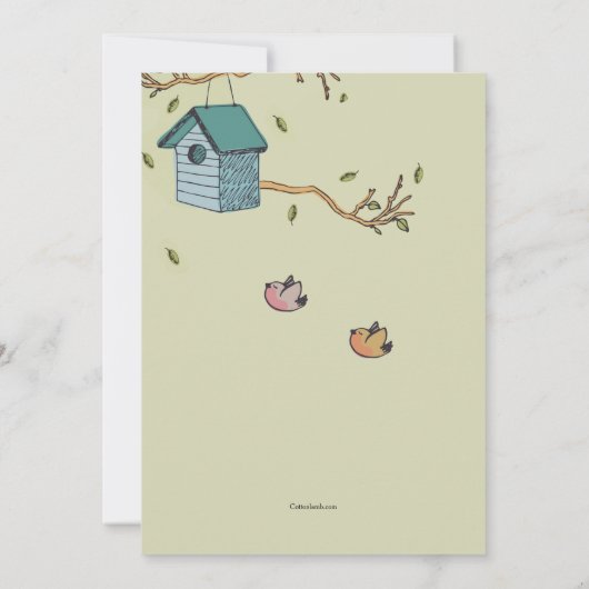 新しい家動かされた発表 招待状 (裏面)