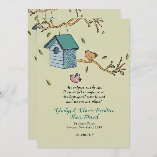 新しい家動かされた発表 招待状 (正面/裏面)